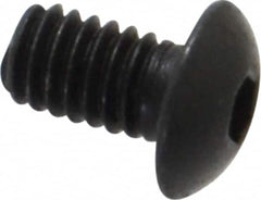 Value Collection - #6-40 UNF Hex Socket Drive, Button Screw - Alloy Steel, Black Oxide Finish, Fully Threaded, 1/4" Length Under Head - Americas Industrial Supply