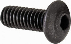 Value Collection - #6-40 UNF Hex Socket Drive, Button Screw - Alloy Steel, Black Oxide Finish, Fully Threaded, 3/8" Length Under Head - Americas Industrial Supply