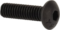 Value Collection - #6-40 UNF Hex Socket Drive, Button Screw - Alloy Steel, Black Oxide Finish, Fully Threaded, 1/2" Length Under Head - Americas Industrial Supply