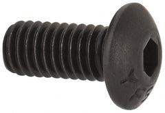 Value Collection - #8-36 UNF Hex Socket Drive, Button Screw - Alloy Steel, Black Oxide Finish, Fully Threaded, 3/8" Length Under Head - Americas Industrial Supply