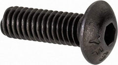 Value Collection - #8-36 UNF Hex Socket Drive, Button Screw - Alloy Steel, Black Oxide Finish, Fully Threaded, 1/2" Length Under Head - Americas Industrial Supply