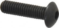 Value Collection - #8-36 UNF Hex Socket Drive, Button Screw - Alloy Steel, Black Oxide Finish, Fully Threaded, 5/8" Length Under Head - Americas Industrial Supply
