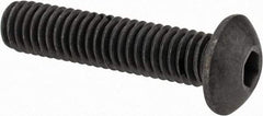 Value Collection - #8-36 UNF Hex Socket Drive, Button Screw - Alloy Steel, Black Oxide Finish, Fully Threaded, 3/4" Length Under Head - Americas Industrial Supply