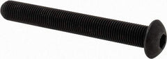Value Collection - 3/8-24 UNF Hex Socket Drive, Button Screw - Alloy Steel, Black Oxide Finish, Fully Threaded, 3" Length Under Head - Americas Industrial Supply