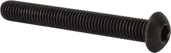 Value Collection - 1/2-13 UNC Hex Socket Drive, Button Screw - Alloy Steel, Black Oxide Finish, Fully Threaded, 4" Length Under Head - Americas Industrial Supply