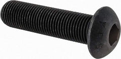 Value Collection - 1/2-20 UNF Hex Socket Drive, Button Screw - Alloy Steel, Black Oxide Finish, Fully Threaded, 2" Length Under Head - Americas Industrial Supply