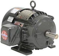 US Motors - 10 hp, TEFC Enclosure, No Thermal Protection, 3,520 RPM, 575 Volt, 60 Hz, Three Phase Premium Efficient Motor - Size 215 Frame, Rigid Mount, 1 Speed, Ball Bearings, 9.4 Full Load Amps, F Class Insulation, Reversible - Americas Industrial Supply