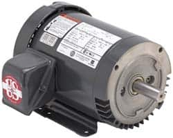 US Motors - 1 hp, TEFC Enclosure, No Thermal Protection, 1,150 RPM, 208-230/460 Volt, 60 Hz, Three Phase Energy Efficient Motor - Size 145C Frame, Rigid Mount, 1 Speed, Ball Bearings, 3.8-4/2 Full Load Amps, F Class Insulation, Reversible - Americas Industrial Supply