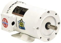 US Motors - 1 hp, TENV Enclosure, No Thermal Protection, 1,725 RPM, 208-230/460 Volt, 60 Hz, Three Phase Energy Efficient Motor - Size 143TC Frame, C-Face/Base Mount, 1 Speed, Ball Bearings, 3.3-3.2/1.6 Full Load Amps, F Class Insulation, Reversible - Americas Industrial Supply