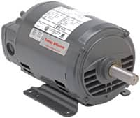 US Motors - 5 hp, ODP Enclosure, No Thermal Protection, 3,505 RPM, 208-230/460 Volt, 60/50 Hz, Three Phase Energy Efficient Motor - Size 182T Frame, Rigid Mount, 1 Speed, Ball Bearings, 14.1-12.8/6.4 Full Load Amps, F Class Insulation - Americas Industrial Supply