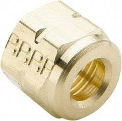 Parker - 1/8" OD, Brass Nut - 7/16" Hex, Comp Ends - Americas Industrial Supply