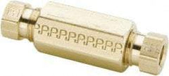 Parker - 5/8" OD, Brass Union - 1,000 Max Working psi, 7/8" Hex, Comp x Comp Ends - Americas Industrial Supply