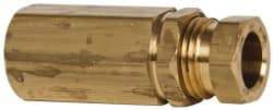 Parker - 3/8" OD, Brass Female Connector - 1,500 Max Working psi, 5/8" Hex, Comp x FNPT Ends - Americas Industrial Supply