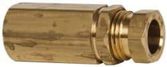 Parker - 3/8" OD, Brass Female Connector - 1,500 Max Working psi, 5/8" Hex, Comp x FNPT Ends - Americas Industrial Supply