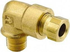 Parker - 5/8" OD, Brass Male Elbow - 1,000 Max Working psi, 7/8" Hex, Comp x MNPT Ends - Americas Industrial Supply