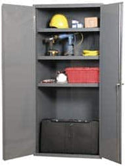 Durham - 4 Shelf Locking Storage Cabinet - Steel, 36" Wide x 18" Deep x 72" High, Gray - Americas Industrial Supply