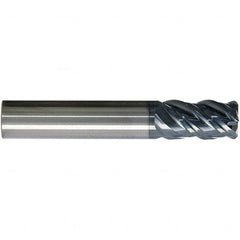 SGS - 1/2", 4 Flute, Single End, Solid Carbide, 0.0250 - 0.0300" Corner Radius End Mill - 3-1/4" OAL, Right Hand Flute, 1-1/4" LOC, Right Hand Cut - Americas Industrial Supply