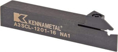 Kennametal - A3SC, Left Hand Cut, 1.65" Max Workpc Diam, A2016... Insert, Indexable Cutoff Toolholder - 0.63 Max Depth of Cut, 3/4" Shank Width, 3/4" Shank Height, 114.3mm OAL - Americas Industrial Supply