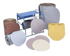 Norton - 5" Diam, 120 Grit Ceramic Adhesive PSA Disc - Medium Grade, Maroon, F Weighted Backing, Flexible - Americas Industrial Supply