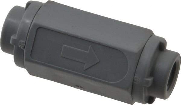 Specialty Mfr - 1/8" PVC Check Valve - Inline, FNPT x FNPT, 125 WOG - Americas Industrial Supply