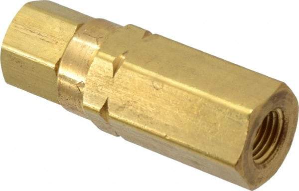 Specialty Mfr - 1/4" Brass Check Valve - Inline, FNPT x FNPT, 3,000 WOG - Americas Industrial Supply