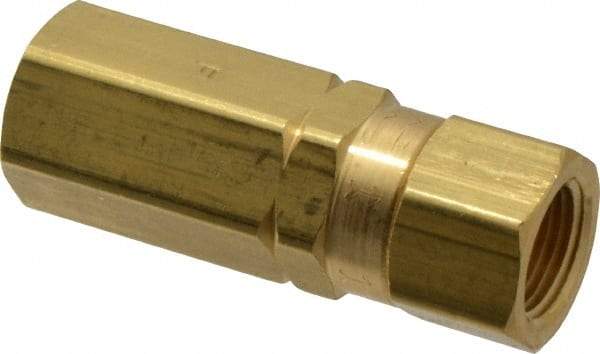 Specialty Mfr - 3/8" Brass Check Valve - Inline, FNPT x FNPT, 3,000 WOG - Americas Industrial Supply