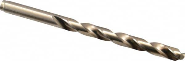 Hertel - 9/32" 135° Cobalt Jobber Drill - Oxide/Gold Finish, Right Hand Cut, Spiral Flute, Straight Shank, 4-1/4" OAL, Split Point - Americas Industrial Supply