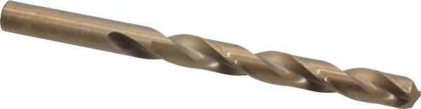 Hertel - 13/32" 135° Cobalt Jobber Drill - Oxide/Gold Finish, Right Hand Cut, Spiral Flute, Straight Shank, 5-1/4" OAL, Split Point - Americas Industrial Supply