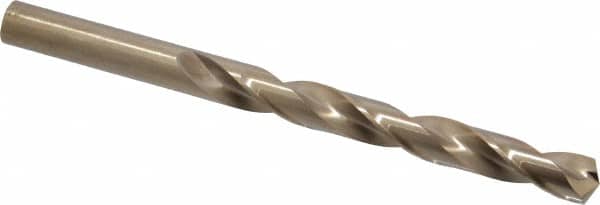 Hertel - 27/64" 135° Cobalt Jobber Drill - Oxide/Gold Finish, Right Hand Cut, Spiral Flute, Straight Shank, 5-3/8" OAL, Split Point - Americas Industrial Supply