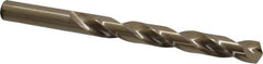 Hertel - 31/64" 135° Cobalt Jobber Drill - Oxide/Gold Finish, Right Hand Cut, Spiral Flute, Straight Shank, 5-7/8" OAL, Split Point - Americas Industrial Supply