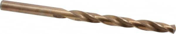 Hertel - Letter D 135° Cobalt Jobber Drill - Oxide/Gold Finish, Right Hand Cut, Spiral Flute, Straight Shank, 4" OAL, Split Point - Americas Industrial Supply