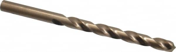 Hertel - Letter J 135° Cobalt Jobber Drill - Oxide/Gold Finish, Right Hand Cut, Spiral Flute, Straight Shank, 4-1/8" OAL, Split Point - Americas Industrial Supply