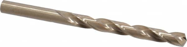 Hertel - Letter R 135° Cobalt Jobber Drill - Oxide/Gold Finish, Right Hand Cut, Spiral Flute, Straight Shank, 4-3/4" OAL, Split Point - Americas Industrial Supply
