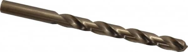 Hertel - Letter S 135° Cobalt Jobber Drill - Oxide/Gold Finish, Right Hand Cut, Spiral Flute, Straight Shank, 4-7/8" OAL, Split Point - Americas Industrial Supply