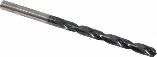 Hertel - 7/32" 135° Cobalt Jobber Drill - TiAlN Finish, Right Hand Cut, Spiral Flute, Straight Shank, 3-3/4" OAL, Split Point - Americas Industrial Supply