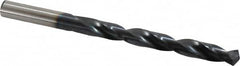 Hertel - 21/64" 135° Cobalt Jobber Drill - TiAlN Finish, Right Hand Cut, Spiral Flute, Straight Shank, 4-5/8" OAL, Split Point - Americas Industrial Supply