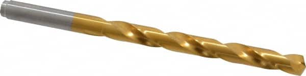 Hertel - 17/64" 135° Cobalt Jobber Drill - TiN Finish, Right Hand Cut, Spiral Flute, Straight Shank, 4-1/8" OAL, Split Point - Americas Industrial Supply