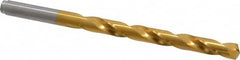 Hertel - 17/64" 135° Cobalt Jobber Drill - TiN Finish, Right Hand Cut, Spiral Flute, Straight Shank, 4-1/8" OAL, Split Point - Americas Industrial Supply