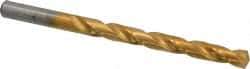 Hertel - 21/64" 135° Cobalt Jobber Drill - TiN Finish, Right Hand Cut, Spiral Flute, Straight Shank, 4-5/8" OAL, Split Point - Americas Industrial Supply