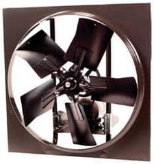 Fantech - 30" Blade, Belt Drive, 1 hp, 10,565 CFM, Drip-proof Exhaust Fan - 34" Opening Height x 34" Opening Width, 16" Deep, 6" Projection, 115/230 Volt, 1 Speed, Single Phase - Americas Industrial Supply