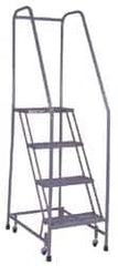 Cotterman - 70" 4 Step Ladder - 350 Lb Capacity, 40" Platform Height, 20" Base Width x 31" Depth, Grip Strut - Americas Industrial Supply