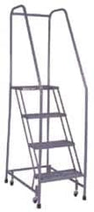 Cotterman - 70" 4 Step Ladder - 350 Lb Capacity, 40" Platform Height, 30" Base Width x 31" Depth, Grip Strut - Americas Industrial Supply