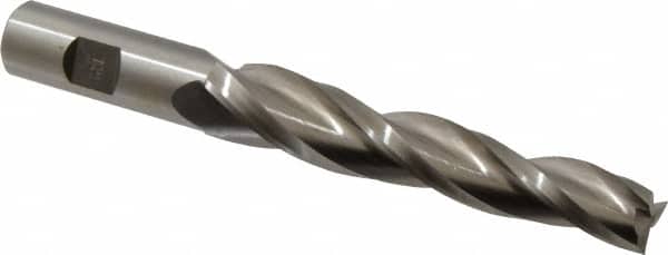 Made in USA - 1.5° Taper Angle per Side, 5/8" Small End Diam, 4-1/4" LOC, High Speed Steel 3 Flute Tapered Square End Mill - 6-1/2" OAL, 3/4" Shank Diam, Spiral Flute - Americas Industrial Supply