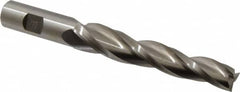 Made in USA - 1.5° Taper Angle per Side, 5/8" Small End Diam, 4-1/4" LOC, High Speed Steel 3 Flute Tapered Square End Mill - 6-1/2" OAL, 3/4" Shank Diam, Spiral Flute - Americas Industrial Supply