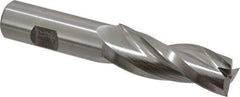 Made in USA - 1.5° Taper Angle per Side, 3/4" Small End Diam, 2-1/4" LOC, High Speed Steel 3 Flute Tapered Square End Mill - 4-1/2" OAL, 3/4" Shank Diam, Spiral Flute - Americas Industrial Supply