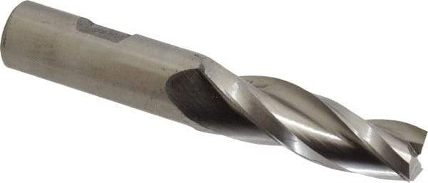 Made in USA - 2° Taper Angle per Side, 5/8" Small End Diam, 2-1/4" LOC, High Speed Steel 3 Flute Tapered Square End Mill - 4-1/2" OAL, 3/4" Shank Diam, Spiral Flute - Americas Industrial Supply