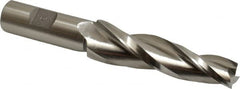 Made in USA - 3° Taper Angle per Side, 5/8" Small End Diam, 3-1/4" LOC, High Speed Steel 3 Flute Tapered Square End Mill - 5-1/2" OAL, 1" Shank Diam, Spiral Flute - Americas Industrial Supply