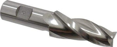 Made in USA - 5° Taper Angle per Side, 5/8" Small End Diam, 2-1/4" LOC, High Speed Steel 3 Flute Tapered Square End Mill - 4-1/2" OAL, 3/4" Shank Diam, Spiral Flute - Americas Industrial Supply