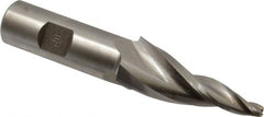 Made in USA - 10° Taper Angle per Side, 3/16" Small End Diam, 2-1/4" LOC, High Speed Steel 3 Flute Tapered Square End Mill - 4-1/2" OAL, 3/4" Shank Diam, Spiral Flute - Americas Industrial Supply