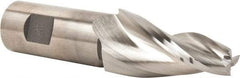 Made in USA - 10° Taper Angle per Side, 1/2" Small End Diam, 2-1/4" LOC, High Speed Steel 3 Flute Tapered Square End Mill - 4-3/4" OAL, 1" Shank Diam, Spiral Flute - Americas Industrial Supply